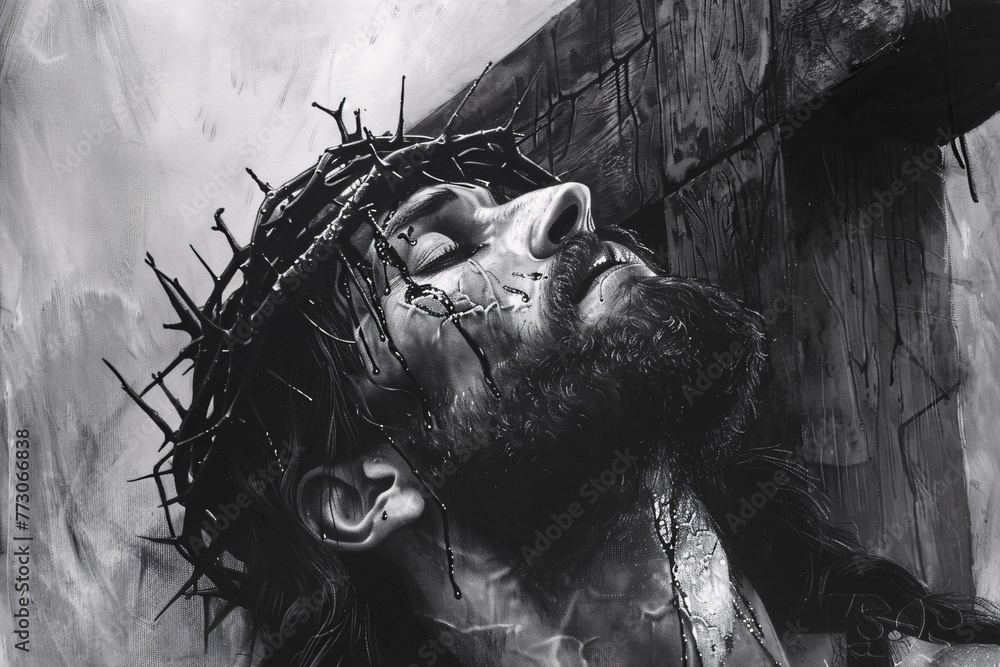 Jesus's Bloodied Face Generative AI