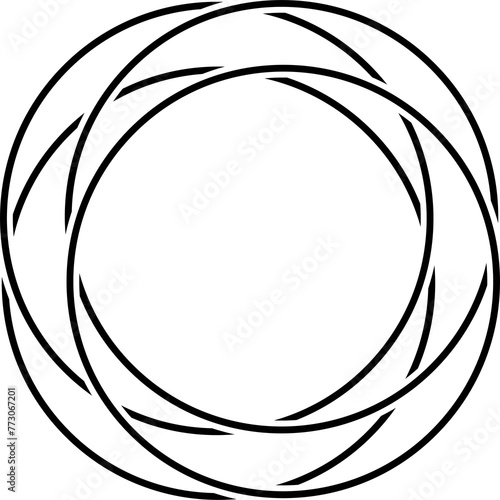 Overlapping circles line icon, maths, geometric, diagram