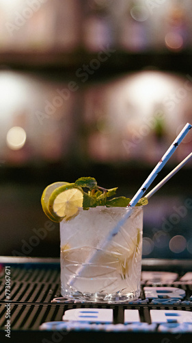 Lemon Cocktail with lemon slice on glass rim, Alcoholic Drink, Pune, Maharashtra, India