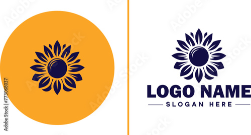 Sunflower logo icon vector for business brand app icon beautiful fashion sunflower logo template