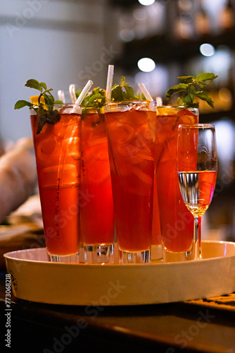  Long island cocktails at bar,  Alcoholic Drink, Pune, Maharashtra, India photo