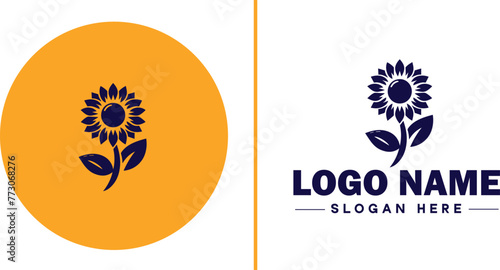 Sunflower logo icon vector for business brand app icon beautiful fashion sunflower logo template