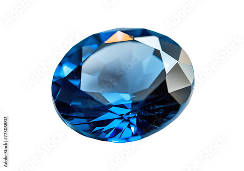 Sapphire Gemstone On Transparent Background.