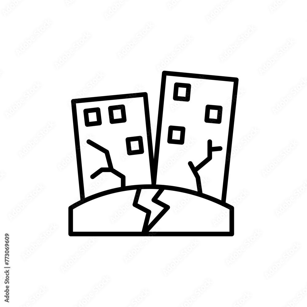 Earthquake outline icons, minimalist vector illustration ,simple transparent graphic element .Isolated on white background Earthquake outline icons, minimalist vector illustration ,simple transparent graphic element .Isolated on white background