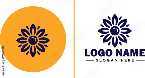 Sunflower logo icon vector for business brand app icon beautiful fashion sunflower logo template
