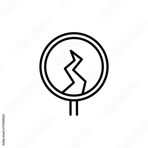 Earthquake outline icons, minimalist vector illustration ,simple transparent graphic element .Isolated on white background