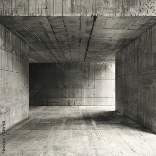 Captivating Concrete Corridor:An of Architectural Minimalism and Industrial Aesthetics