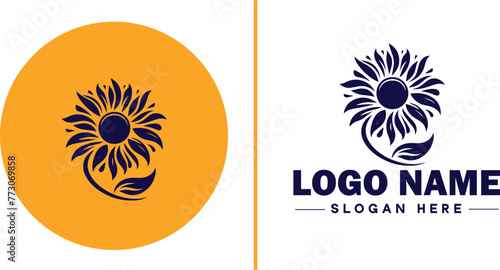 Sunflower logo icon vector for business brand app icon beautiful fashion sunflower logo template