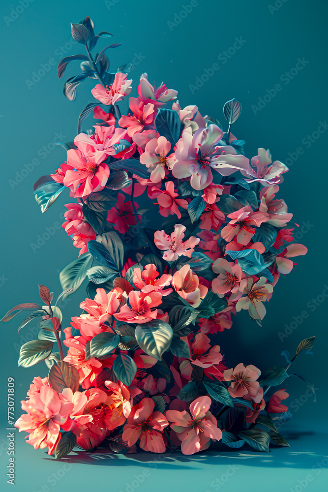 Stunning 3D Cosmic Floral Number 2 on Blue-Green Background: Minimalistic Futuristic Photorealism in 8K Cinema4D Rendering Stunning 3D Cosmic Floral Number 2 on Blue-Green Background: Minimalistic Futuristic Photorealism in 8K Cinema4D Rendering