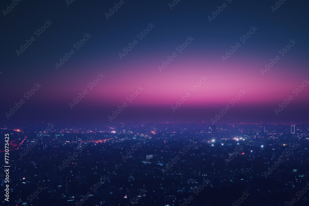 City Twilight: Urban Horizon Under a Gradient of Dusky Pink Skies