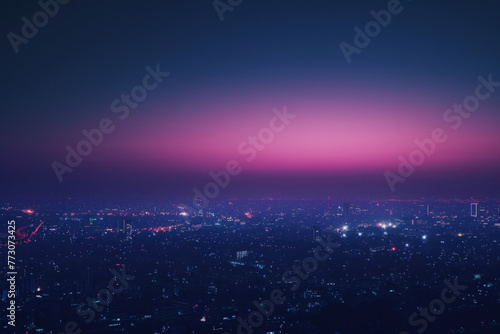 City Twilight  Urban Horizon Under a Gradient of Dusky Pink Skies