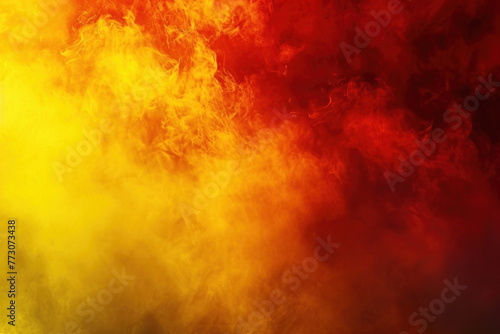 Abstract Color Explosion: Fiery Red and Yellow Smoke Creating a Vivid Backdrop