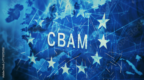 CBAM logo surrounded by European Union stars