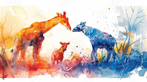 Let your childs imagination run wild with charming watercolor renditions of zoo animals photo