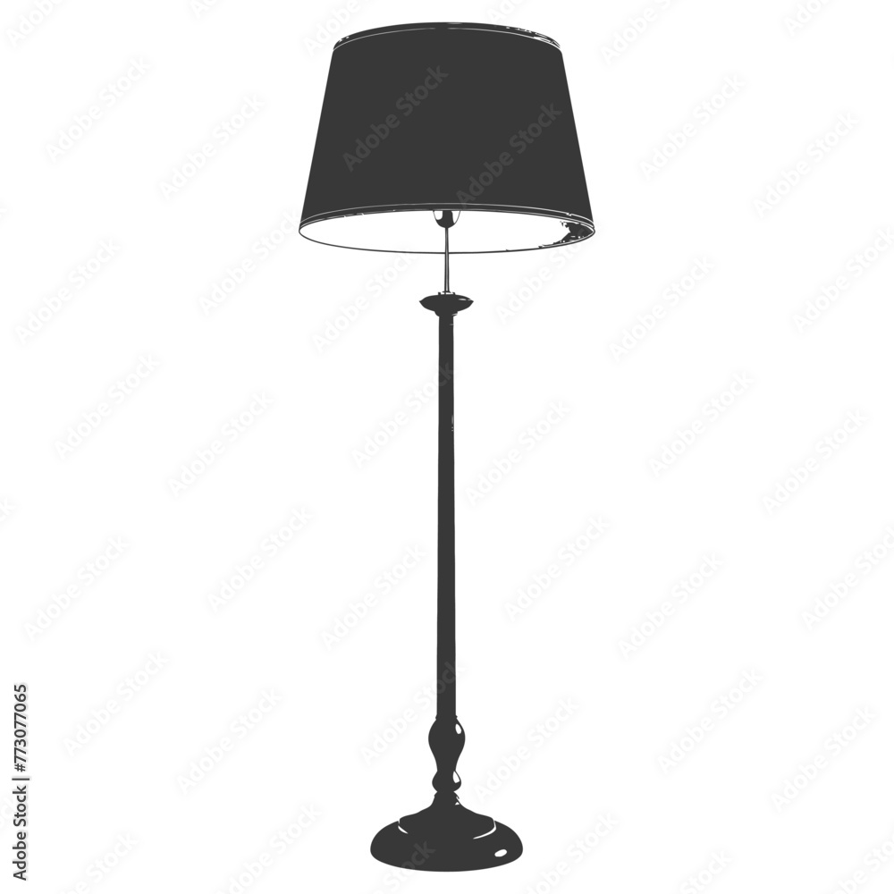Fototapeta premium silhouette floor lamp black color only