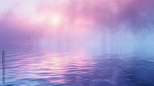 Serene Pink Sunrise Over Tranquil Water.  © kmmind