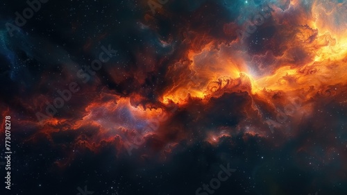 Nebular Phantasy: A picture that shows the pretty clouds of gas and spots where stars are made in space 