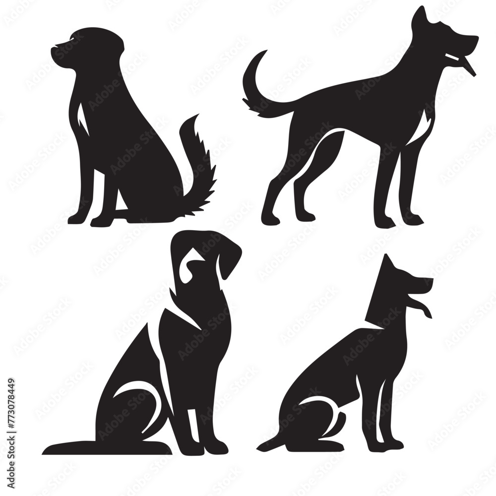 dog set  silhouette ,dog set silhouette images  ,dog set silhouette svg  ,dog silhouette png 