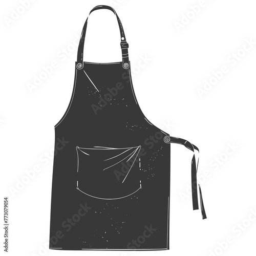 Silhouette apron kitchen equipment black color only