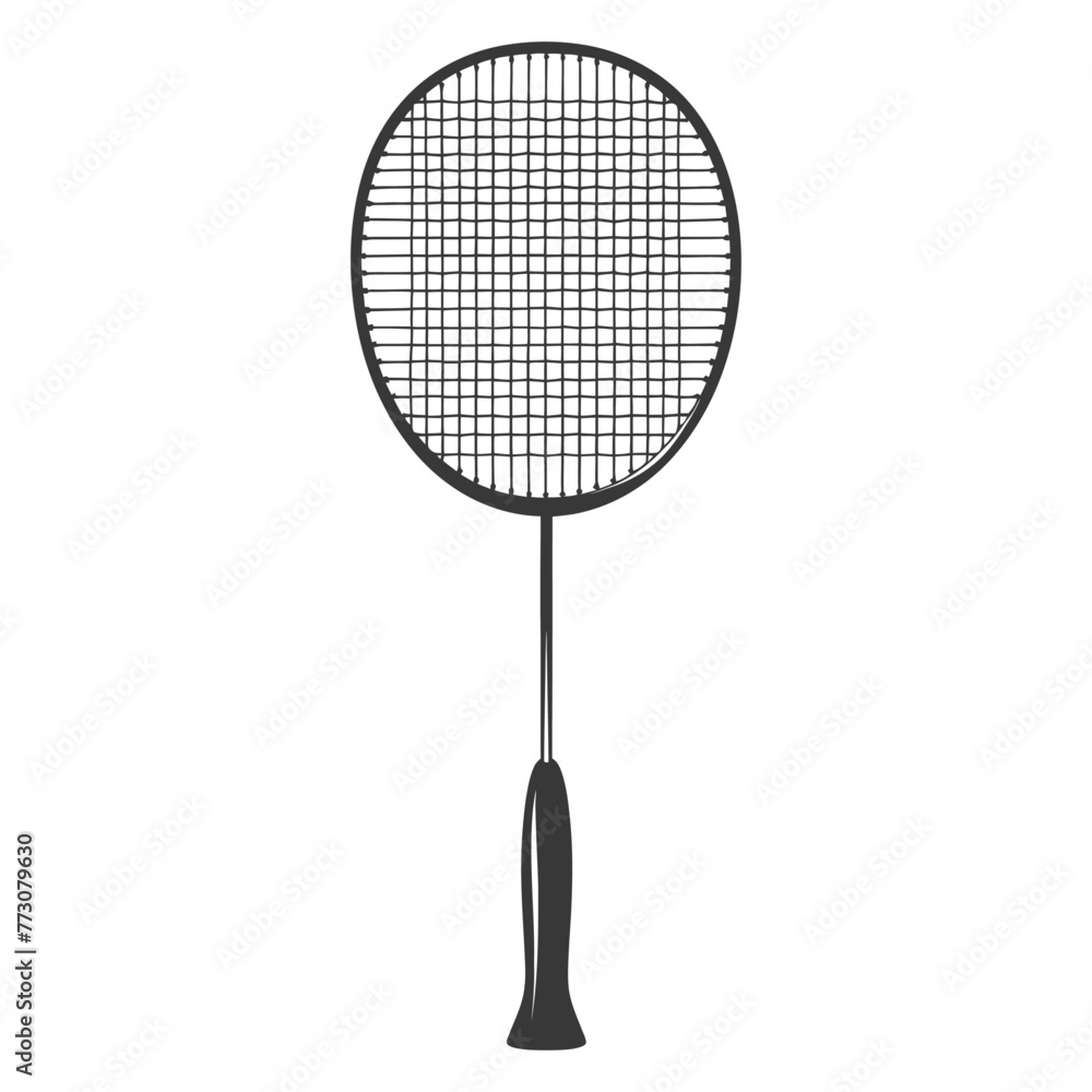 silhouette badminton racket black color only silhouette badminton racket black color only