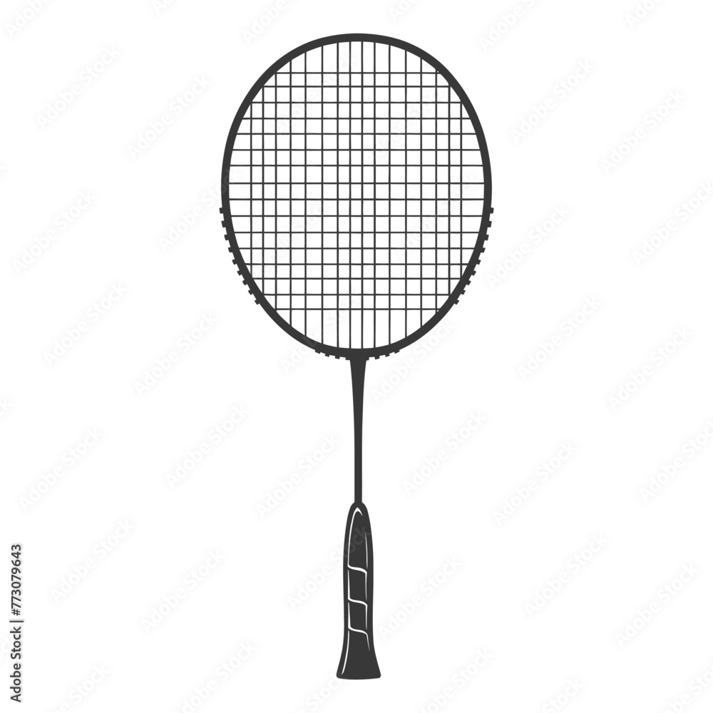silhouette badminton racket black color only silhouette badminton racket black color only