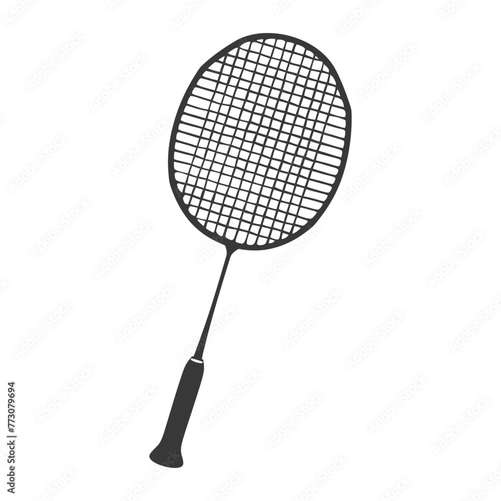 silhouette badminton racket black color only silhouette badminton racket black color only