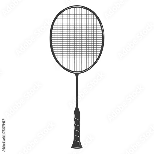 silhouette badminton racket black color only