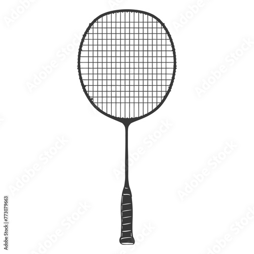 silhouette badminton racket black color only