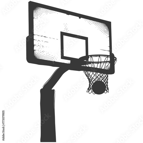 silhouette basketball ground hoop black color only