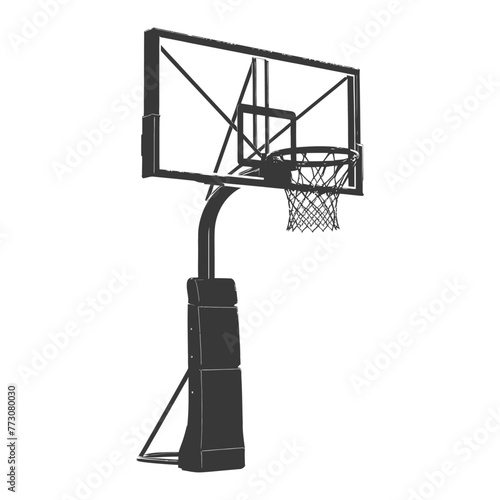 silhouette basketball ground hoop black color only