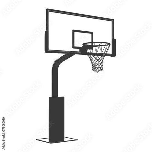 silhouette basketball ground hoop black color only
