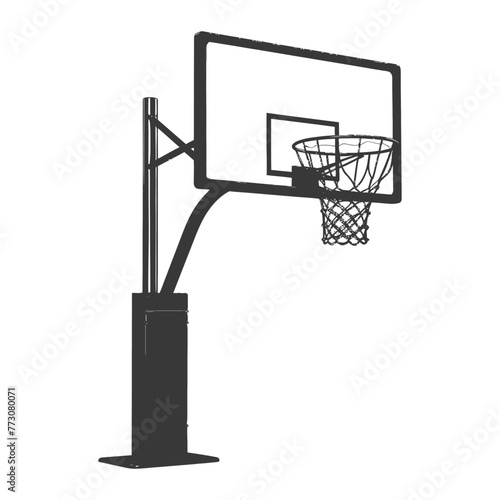 silhouette basketball ground hoop black color only