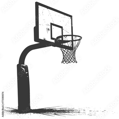 silhouette basketball ground hoop black color only