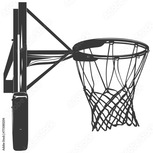 silhouette basketball hoop black color only