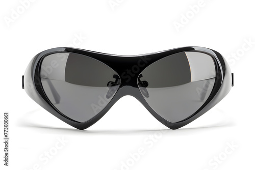 Fashionable trendy black eyeglasses front view isolated on white background