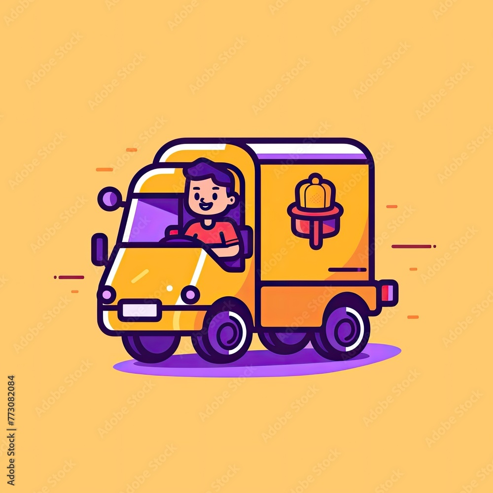 Cute Courier Delivery Package Cartoon Icon Illustration. People Transportation Icon Concept Isolated Premium Vector. Flat Cartoon Style Cute Courier Delivery Package Cartoon Icon Illustration. People Transportation Icon Concept Isolated Premium Vector. Flat Cartoon Style