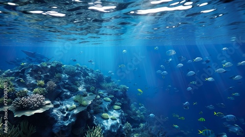 school of fish high definition(hd) photographic creative image