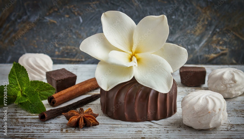 Marshmallow chocolate vanilla flower Marshmallow chocolate vanilla flower