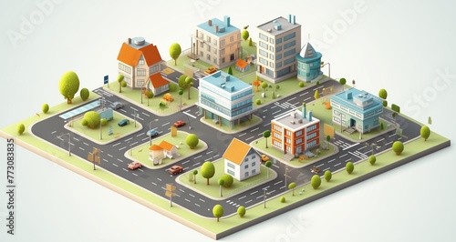 Road isometric 3d city vector image.