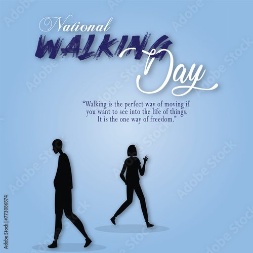National walking day 5 April post with background post