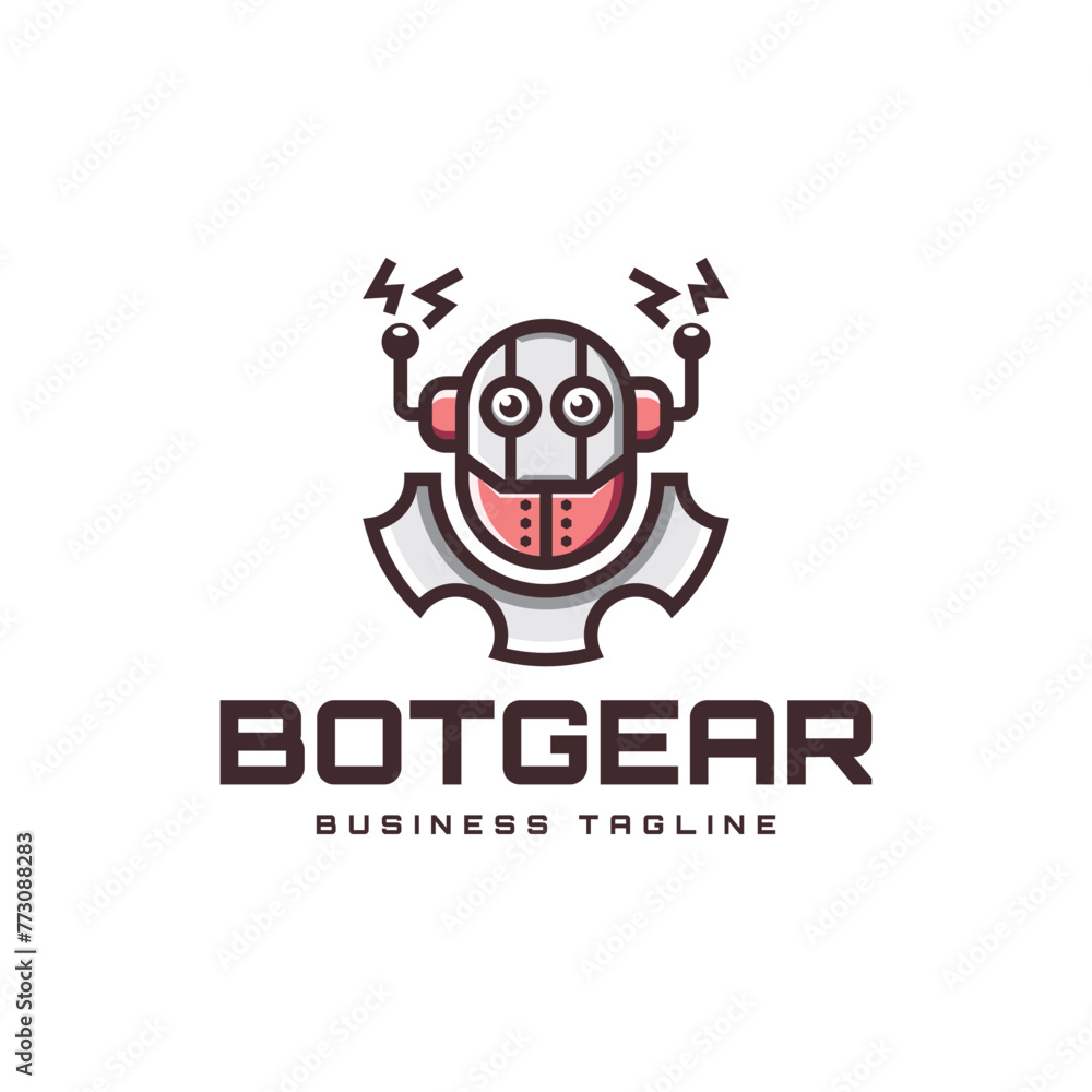 gear robot logo vector