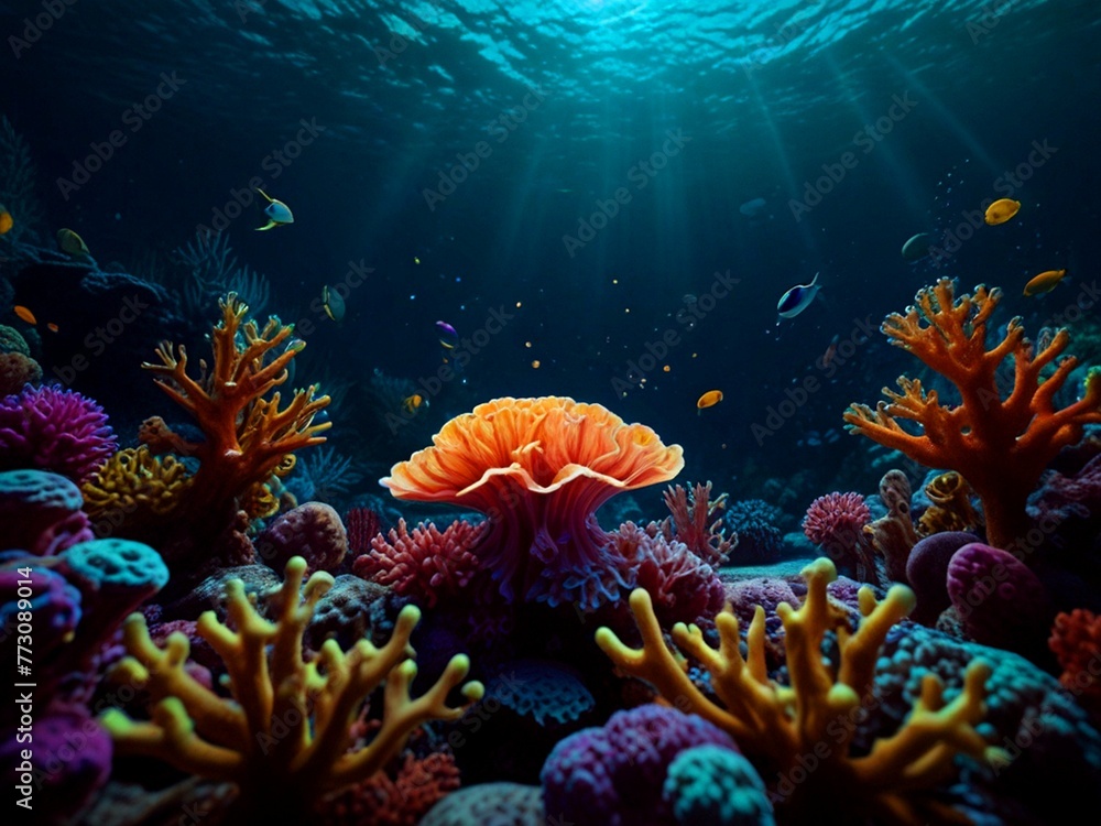 coral reef and fish coral reef and fish