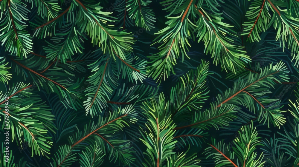 Beautiful seamless pattern with fir tree branches, coniferous forest endless texture. Evergreen nature background. Christmas or new year backdrop Beautiful seamless pattern with fir tree branches, coniferous forest endless texture. Evergreen nature background. Christmas or new year backdrop