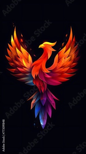 Render neon color light phoenix background, The phoenix wallpapers are available in hd