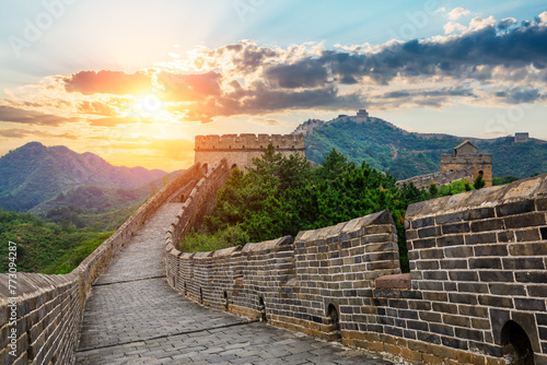 The Great Wall of China. Famous travel destinations in China. photo