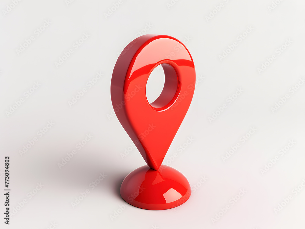 3d icon of a red location pin isolated on white background 3d icon of a red location pin isolated on white background