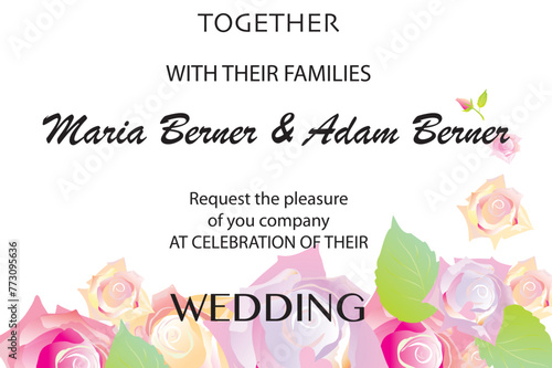 floral wedding greeting card