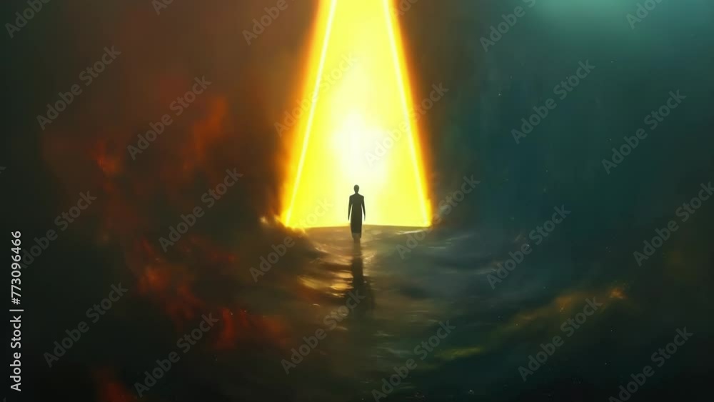 A person meditatively floating in a cosmic ocean reaching out to touch the swirling cosmos above symbolizing the exploration and understanding of our own inner depths and A person meditatively floating in a cosmic ocean reaching out to touch the swirling cosmos above symbolizing the exploration and understanding of our own inner depths and