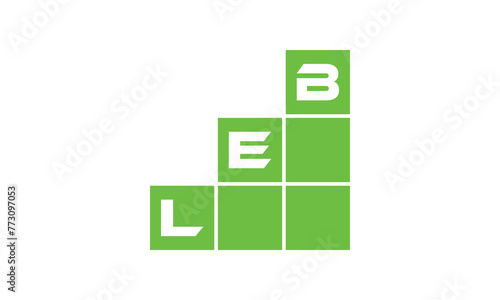 LEB initial letter financial logo design vector template. economics, growth, meter, range, profit, loan, graph, finance, benefits, economic, increase, arrow up, grade, grew up, topper, company, scale photo