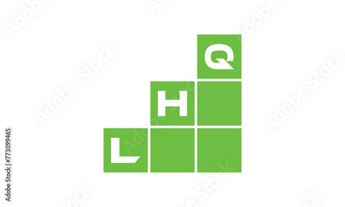 LHQ initial letter financial logo design vector template. economics, growth, meter, range, profit, loan, graph, finance, benefits, economic, increase, arrow up, grade, grew up, topper, company, scale photo